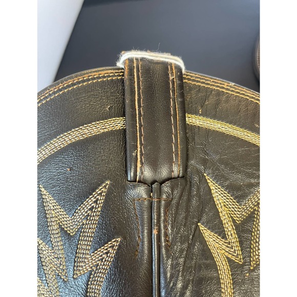 Vintage Tony Lama Men's Black Label Ostrich Leg Cowboy Boots Size 8 D - Picture 5 of 10